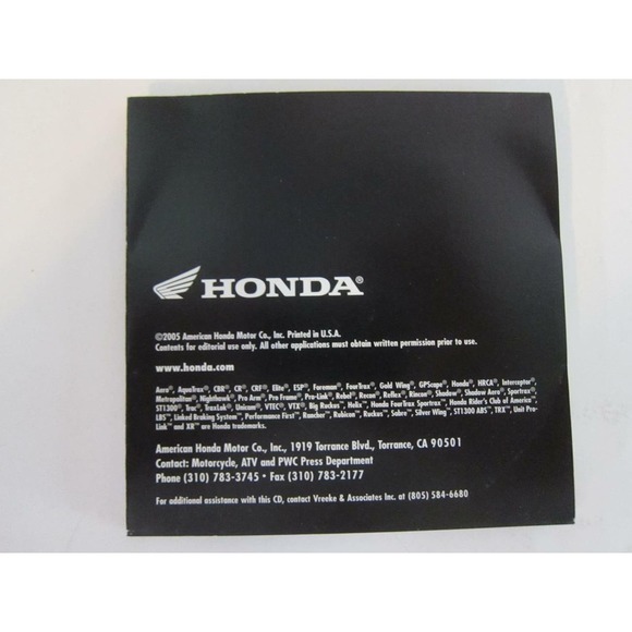 Honda Motors Division Redbook CD for press 2006 Street OFF Road ATV Scooters - Picture 6 of 10